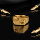 Gents  22K Gold L-Pattern Signet Ring | Modern Geometric Design