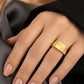 Gents  22K Gold L-Pattern Signet Ring | Modern Geometric Design