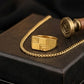 Gents  22K Gold L-Pattern Signet Ring | Modern Geometric Design