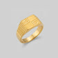 Gents  22K Gold L-Pattern Signet Ring | Modern Geometric Design