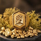 Gents Rectangular Radial Etched Gold Ring | 22K Artisan Signet