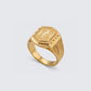 Gents Triple-Row Textured Gold Ring | 22K Multi-Band Signet Style