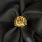 Gents Triple-Row Textured Gold Ring | 22K Multi-Band Signet Style