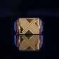 Gents Cross-Hatch 22K Gold Signet | Modern Linear Pattern Ring