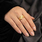 Gents Cross-Hatch 22K Gold Signet | Modern Linear Pattern Ring