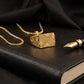 Gents Cross-Hatch 22K Gold Signet | Modern Linear Pattern Ring