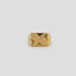 Gents Cross-Hatch 22K Gold Signet | Modern Linear Pattern Ring