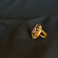 22K Gold Jadau/ Enamel & Stone Statement Ring