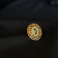 22K Gold Jadau and Gemstone Ring with Pearl Accents - Traditional Indian Design