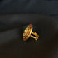 22K Gold Jadau and Gemstone Ring with Pearl Accents - Traditional Indian Design