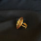 22K Gold Jadau and Gemstone Ring with Pearl Accents - Traditional Indian Design
