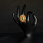 22K Gold Jadau and Gemstone Ring with Pearl Accents - Traditional Indian Design