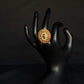 22K Gold Jadau and Gemstone Ring with Pearl Accents - Traditional Indian Design