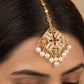 Royal 22KT Gold Jadau Maang Tikka with Pearls & Multi-Gemstones