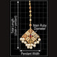 Royal 22KT Gold Jadau Maang Tikka with Pearls & Multi-Gemstones