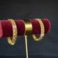 22K Gold Bangle Set with Colorful Gemstone Accents