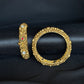 22K Gold Floral Bangle Set with Gemstone Details