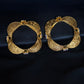 22K Gold Fan-Shaped Bangle Set with Gemstone Details