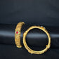 22K Gold Bangle Set with Gemstones - Gift Ready