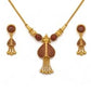Designer 22K Gold Broad Filigree Pendant & Matching Earrings