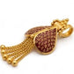 Designer 22K Gold Broad Filigree Pendant & Matching Earrings