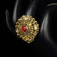 WoGents 22K Gold Teardrop Leaf Ring | Elegant Nature-Inspired Band