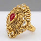 WoGents 22K Gold Teardrop Leaf Ring | Elegant Nature-Inspired Band