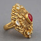 WoGents 22K Gold Teardrop Leaf Ring | Elegant Nature-Inspired Band
