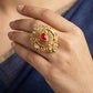 WoGents 22K Gold Teardrop Leaf Ring | Elegant Nature-Inspired Band