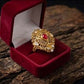 WoGents 22K Gold Teardrop Leaf Ring | Elegant Nature-Inspired Band