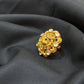22K Gold Lord Ganesha Antique Ring with Kundan studded- Intricate Handcrafted Design