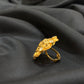 22K Gold Lord Ganesha Antique Ring with Kundan studded- Intricate Handcrafted Design