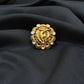 22K Gold Lord Ganesha Antique Ring with Kundan studded- Intricate Handcrafted Design