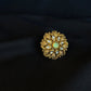 22K Gold Floral Kundan Ring with Pearl & Gemstone Accents