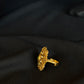 22K Gold Floral Kundan Ring with Pearl & Gemstone Accents