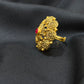 22K Gold Ladies Ring with Floral Design & Vibrant Center Stone.