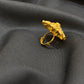 22K Gold Ladies Ring with Floral Design & Vibrant Center Stone.