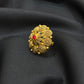22K Gold Ladies Ring with Floral Design & Vibrant Center Stone.