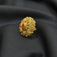 22K Gold Ladies Ring with Floral Design & Vibrant Center Stone.
