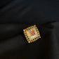 22K Gold Square Kundan Ring with Enamel & Gemstone Accents