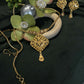 22K Gold Necklace and Earrings Set with Intricate Filigree