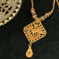 22K Gold Necklace and Earrings Set with Intricate Filigree