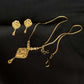 22K Gold Necklace and Earrings Set with Intricate Filigree