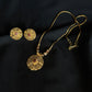 22K Gold Necklace and Earrings Set with Intricate Details