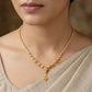 Intricate 22K Gold Lattice-Work Pendant & Earring Set