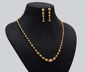 22K Gold Star-Burst Medallion Pendant & Earring Set