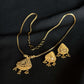 22K Gold Necklace and Earrings Set with Dangling Details