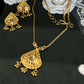 22K Gold Necklace and Earrings Set with Dangling Details
