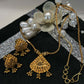 22K Gold Necklace and Earrings Set with Dangling Details