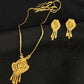 22K Gold Necklace and Earrings Set with Flowing Details